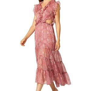 Misa Natasha Maxi Cut-Out Dress- Washed Rose